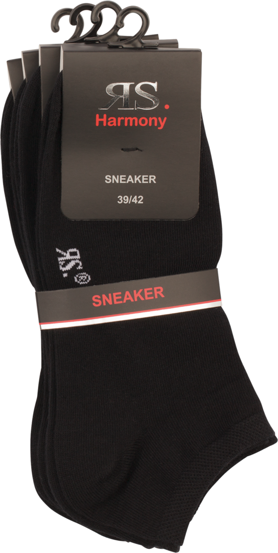 Sneaker Socken 4er-Pack schwarz oder weiß Gr. 35-46