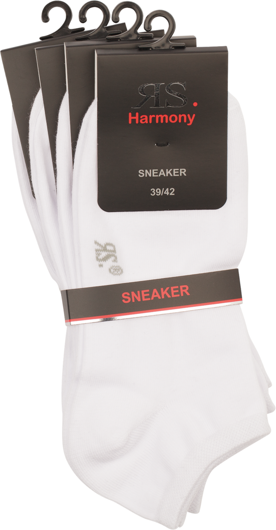 Sneaker Socken 4er-Pack schwarz oder weiß Gr. 35-46