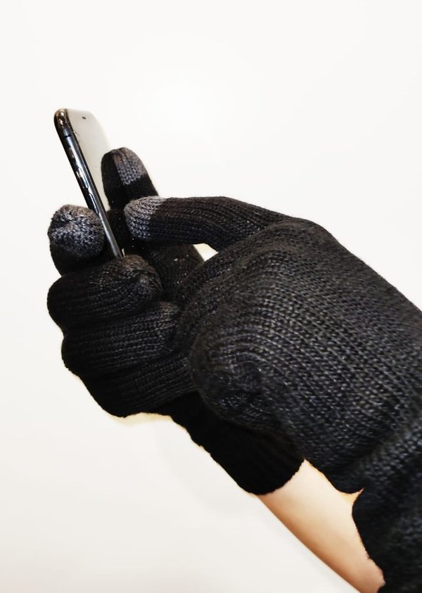Handschuhe Sensor für Touchscreen-Nutzung mit Wolle Gr. L/XL