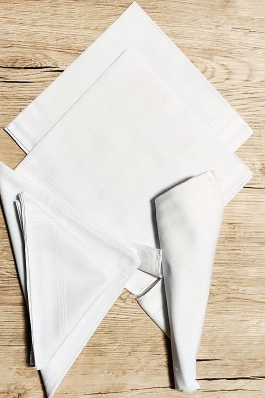 Stoff-Taschentücher 40x40cm Baumwolle 5er-Pack weiß